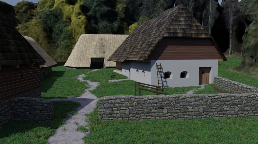 Vizualizace archeoskanzenu, který má vzniknout nedaleko areálu Jana Žižky v Trocnově na Českobudějovicku