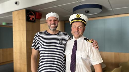 Michal Kocourek (vpravo) s moderátorem Zdeňkem Truhlářem