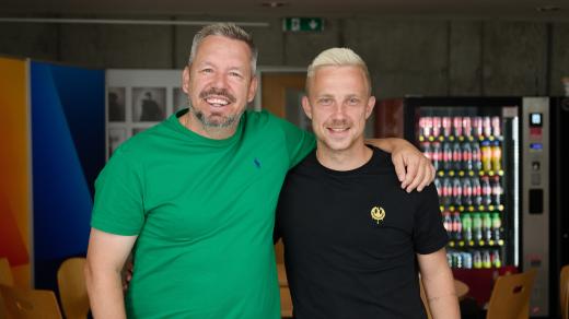 Fotbalista Filip Zorvan a moderátor Pavel Horváth