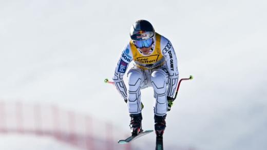 Ester Ledecká ve sjezdu na trati mistrovství světa v Saalbachu 2025