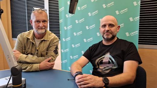 Ředitel Zoo Liberec David Nejedlo a jeho host, hlavní zoolog zahrady Luboš Melichar