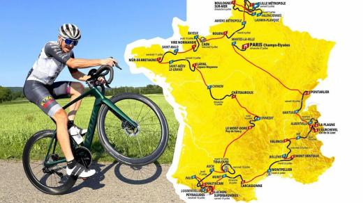 Ultra Tour - Daniel Polman objel na jeden zátah celou trasu Tour de France i s přejezdy