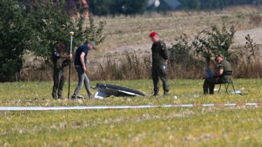 Trosky dronu nalezené v Polsku