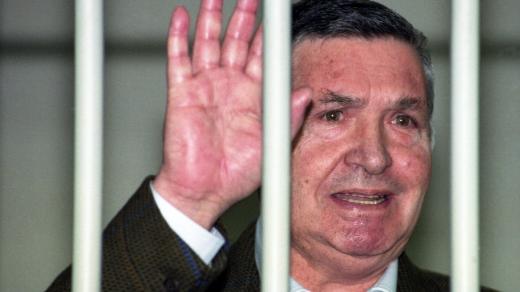 Salvatore Toto Riina během soudního procesu 29. dubna 1993 v Římě