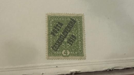 Vzácná poštovní známka z roku 1919