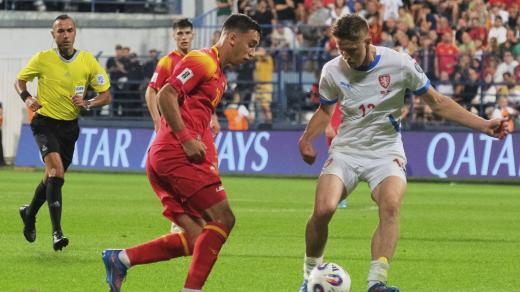 Lukáš Červ v zápase kvalifiakce mistrovství světa s Černou Horou