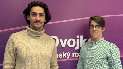 Marek Matas a moderátor Jan Lukačevič