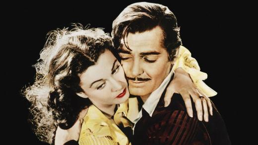 Vivien Leighová a Clark Gable v Gone With The Wind (Jih proti Severu, 1939)