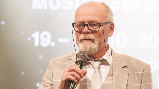 Čestný prezident PBR Igor Bareš na Slavnostním zahájení festivalu Prix Bohemia Radio 2025