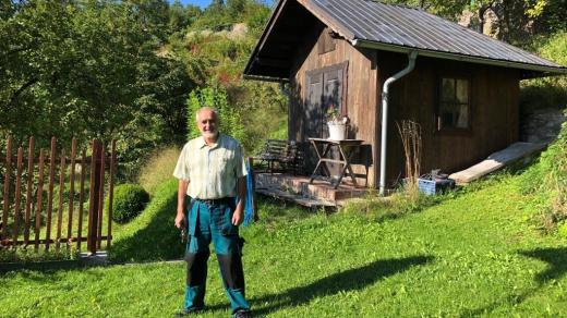 Jiří Olšan, zahradník zámku Český Krumlov v horské zahradě, kde vzniká nová vyhlídková trasa