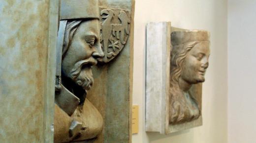 Karel IV. a Alžběta Pomořanská na bustách z Katedrály svatého Víta, Václava a Vojtěcha