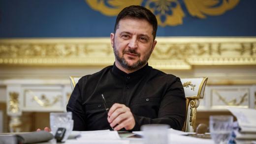 Ukrajinský prezident Volodymyr Zelenskyj v Kyjevě