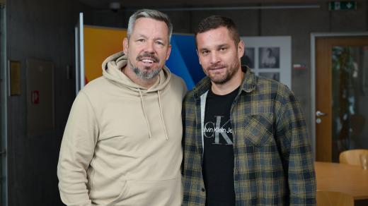 Fotbalista Ladislav Volešák a moderátor Pavel Horváth