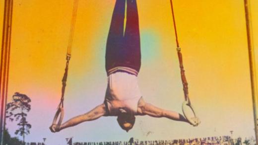 Alois Hudec na olympijských hrách v Berlíně (1936, digitálně kolorováno)