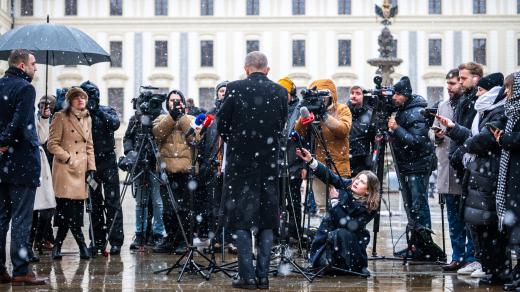 Předseda ANO Andrej Babiš po schůzce s prezidentem Petrem Pavlem, kterému předal seznam kandidátů ANO, SPD a Motoristů na ministry