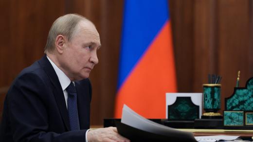 Vladimir Putin během jednání v Moskvě