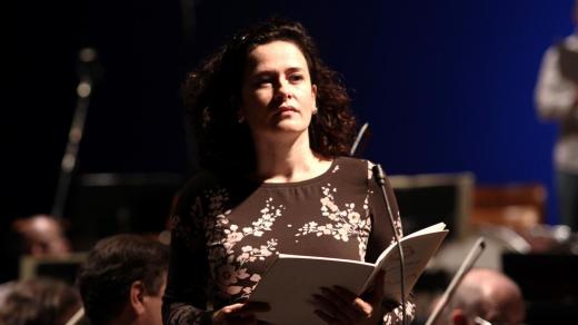 Simona Houda Šaturová při zkoušce na koncertní uvedení opery Ariadna