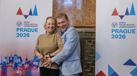 Bývalý krasobruslař René Novotný s Evou Romanovou