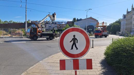 Uzavírka křižovatek ulic Palackého, Litovelská, Krapkova a třídy Svornosti v Olomouci