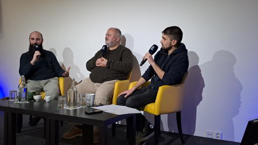 Natáčení pořadu Krédo v Kampusu Hybernská