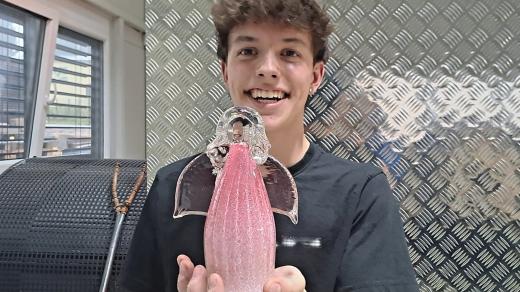 Michal Jaroš a jeden z jeho skleněných andělů