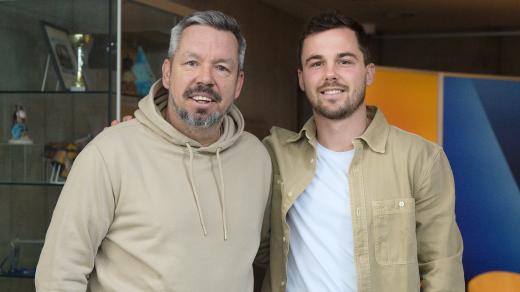 Fotbalista Pavel Bucha a moderátor Pavel Horváth