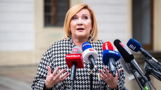 Kandidátka na ministryni financí za ANO do budoucí vládní koalice ANO, SPD a Motoristů Alena Schillerová po konzultaci s prezidentem Petrem Pavlem