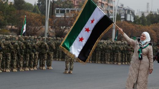 Oslavy prvního výročí od pádu Asadova režimu v Damašku