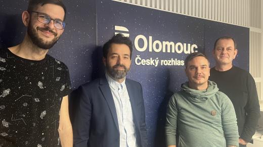 Kapela Hope Astronaut ve studiu Českého rozhlasu Olomouc