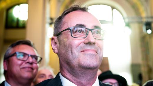 Boris Šťastný na zahájení závěrečné fáze volební kampaně strany Motoristé sobě