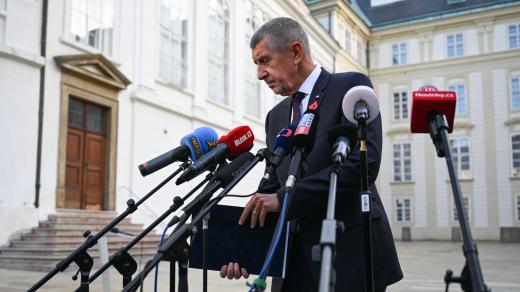 Předseda hnutí ANO a pravděpodobný budoucí premiér Andrej Babiš po schůzce s prezidentem Petrem Pavlem