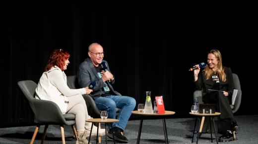 Dagmar Misařová, redaktorka ČRo Ostrava a Jan Pokorný, moderátor zpravodajských speciálů byli speciálními hosty Lucie Výborné v Olomouci