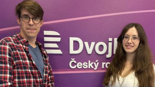 Bára Jankovičová a moderátor Jan Lukačevič