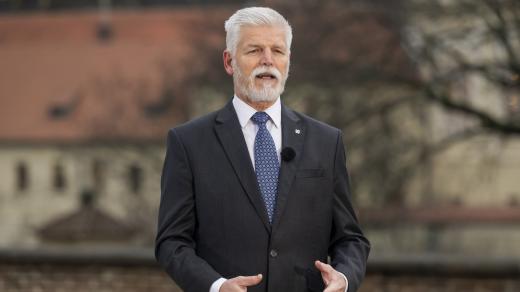 Petr Pavel při natáčení novoročního projevu