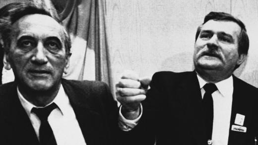 Tadeusz Mazowiecki a Lech Walesa v lednu 1989