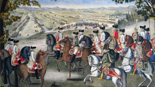 Císař Josef II. a jeho generálové v Münchendorfu