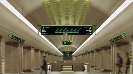 Modelový příklad nového vzhledu stanice metra Můstek na lince A