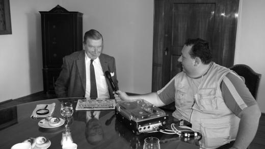 Zdeněk Sternberg a Tomáš Černý při natáčení