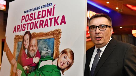 Evžen Boček na slavnostní premiéře komedie Jiřího Vejdělka Poslední aristokratka