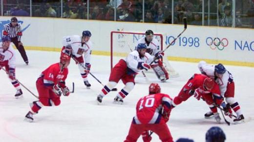 Finálový zápas  s Ruskem na zimních olympijských hrách v japonském Naganu, 1998