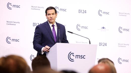Americký ministr zahraničí Marco Rubio při projevu na Mnichovské bezpečnostní konferenci 2026