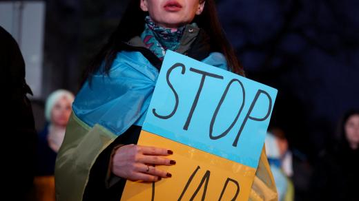 Ukrajina, podpora Ukrajiny, protest (ilustrační fotoú