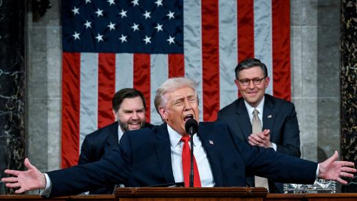 Donald Trump při projevu o stavu unie