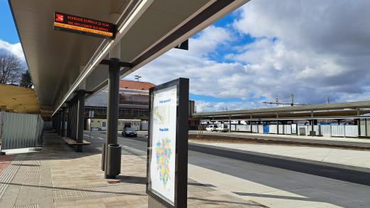 Autobusový terminál u nádraží v Klatovech