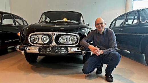 Tatra 603 Šilhavka a zástupce majitele sbírky Ondřej Skácel
