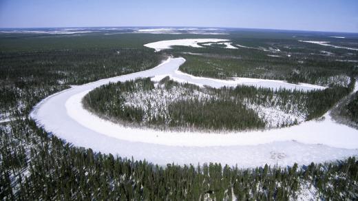 Řeka Taz na Sibiři