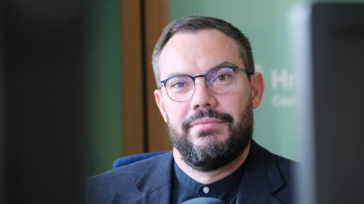 Martin Zbořil ve studiu Českého rozhlasu Hradec Králové