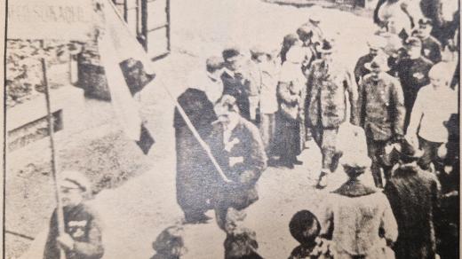 Nástup československé výpravy v Chamonix v roce 1924