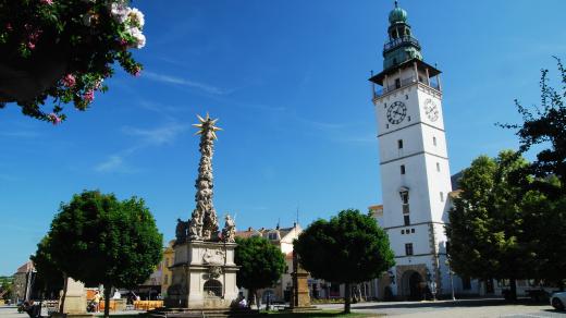 Masarykovo náměstí s věží radnice, Vyškov