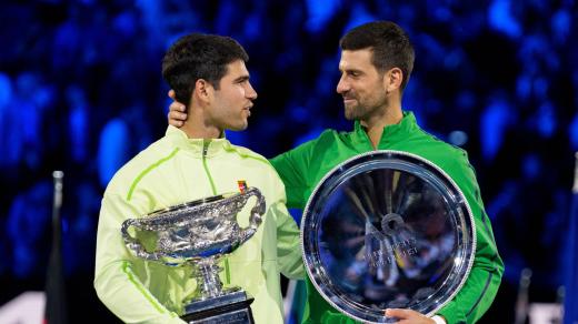 Carlos Alcaraz a Novak Djokovič na Australian Open 2026